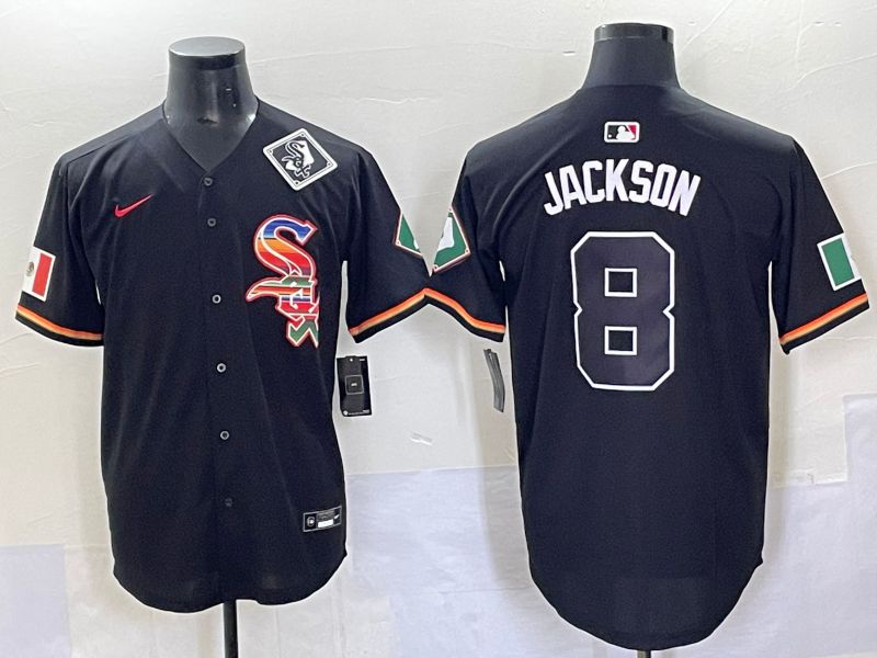 Men 2025 Chicago White Sox #8 Jackson Black Game Nike MLB Jersey style 7038